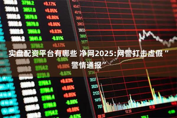 实盘配资平台有哪些 净网2025:网警打击虚假“警情通报”