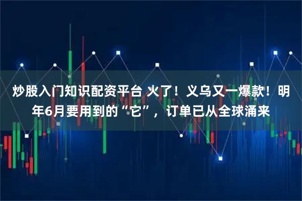 炒股入门知识配资平台 火了！义乌又一爆款！明年6月要用到的“它”，订单已从全球涌来